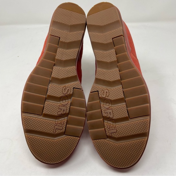 New Sorel Women's Evie Pull-on Suede Bootie Waterproof Warp Red Orange Size 9.5 - Picture 7 of 8